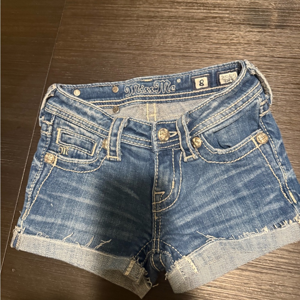 Miss Me Blue Jean Shorts Distressed Cut-Off Style